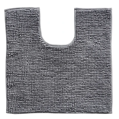 Afbeelding van Indiana Fluffy Soft Effen Badmat met Uitsparing Touch Antraciet 50x50 cm Rechthoek Polyester Tapijtenloods