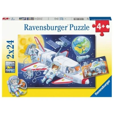 Afbeelding van Ravensburger puzzel Animals in Space Legpuzzel 2x24 stukjes