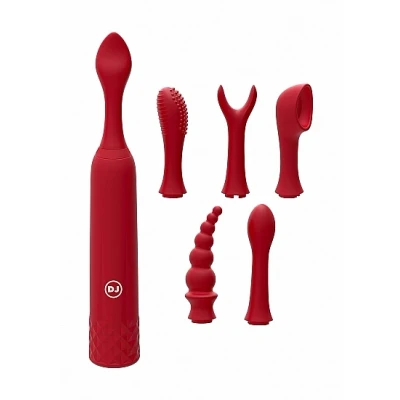 Afbeelding van Clitoris Stimulator met Opzetstukken Rood