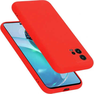 Afbeelding van Cadorabo Hoesje geschikt voor Motorola MOTO G72 in LIQUID ROOD Beschermhoes gemaakt van flexibel TPU silicone Case Cover