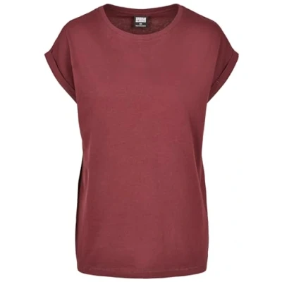 Image de Urban Classics T shirt à épaules longues pour femme, vin rouge, 4XL