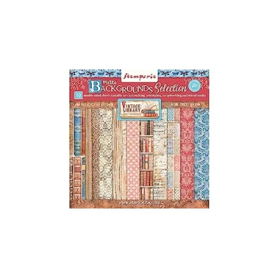 Afbeelding van Stamperia Vintage Library Maxi Background Selection 12x12 Inch Paper Pack (SBBL133)