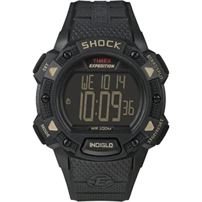 Afbeelding van Timex Expedition T49896 Pusher Shock, LCD armband met wijzerplaat, zwart., riem