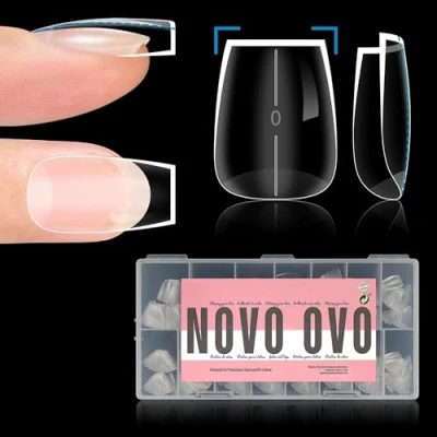 Afbeelding van NOVO OVO Lot de 510 faux ongles courts et épais à presser Court En gel souple 15 tailles