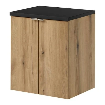 Afbeelding van Wastafelonderkast Newport 50x60x40 cm eikenkleurig en zwart [en.casa]