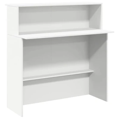 Afbeelding van vidaXL Receptiebalie 100x50x103,5 cm bewerkt hout wit