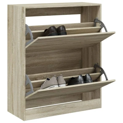 Afbeelding van Schoenenkast 80x34x96,5 cm bewerkt hout sonoma eikenkleurig
