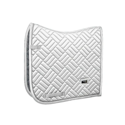 Image de Equestrian Stockholm SS&#039;24 Modern Breeze White Perfection Silver Dressage Saddle Pad