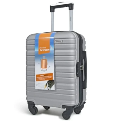 Afbeelding van KINSTON Cabinekoffer met 4 afneembare wielen, lichte en duurzame handbagage, LowCost maat, draaibare zilver., Modern