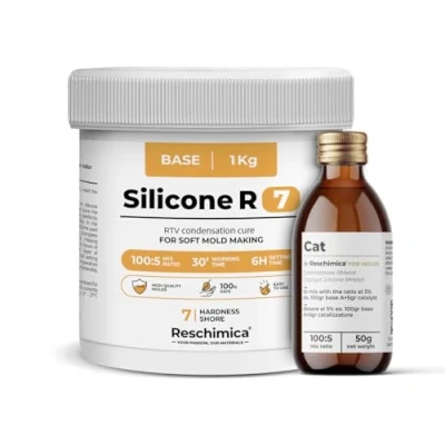 Afbeelding van Siliconen voor het vormen van zeer zachte R7, ideaal elastische en duurzame vormen, compatibel met harsen andere materialen, eenvoudig te bedienen (1 kg)