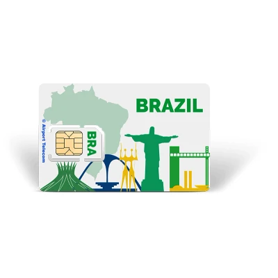 Afbeelding van Simkaart Brazilië 12GB Data Prepaid Met Snel 4G/5G Internet En Bellen Op Reis In Zuid Amerika Airport Telecom