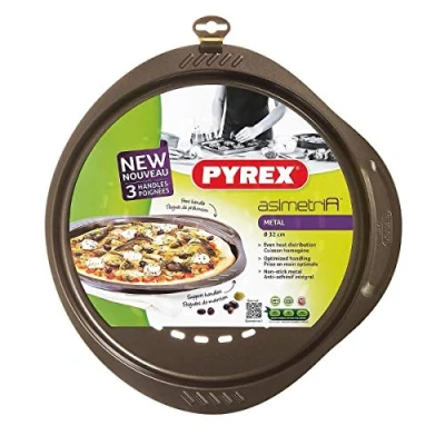 Image de Pyrex 8010736 asimetria plat à pizza acier chocolat 37,4 x 35,94 2,66 cm