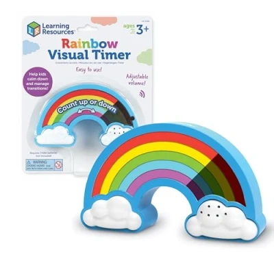 Afbeelding van Learning Resources LER4368 Sensorische regenboog, visuele timer voor kinderen, autisme, ADHD, 5 tijdniveaus, lichte of donkere modus, vanaf 3 jaar, meerkleurig