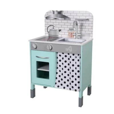 Afbeelding van Teamson Kids Modern Houten Speelkeuken Kinderspeelgoed Rollenspel Speelgoed Mintgroen