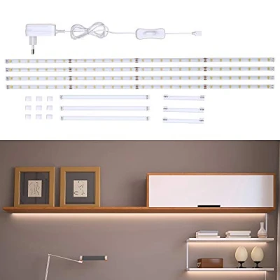 Afbeelding van B.K.Licht LED strips 4x 50cm met schakelaar siliconencoating keukenverlichting zelfklevend
