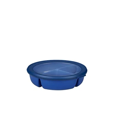 Image de Mepal Bol bento Cirqula 3 cases multi usage rond Boîte de conservation hermétique Conserver un repas séparé Meal prep containers &amp; boîtes alimentaires Vivid blue