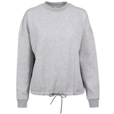 Afbeelding van Build your Brand Ladies ́ Oversize Crewneck BY058 Heather Grey
