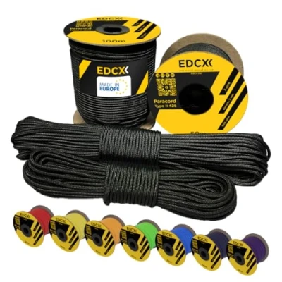 Afbeelding van EdcX 3 mm (50 en 100 m) 425 nylon paracord type II 100% touw met strengen verkrijgbaar in vele kleuren (zwart, 50