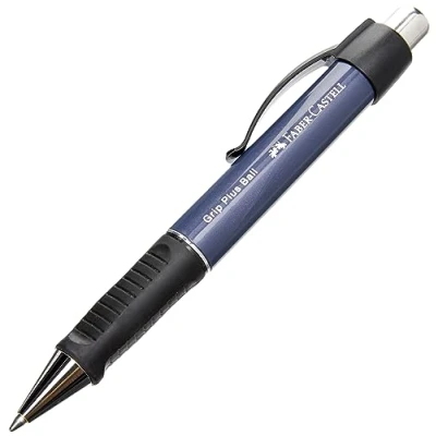 Afbeelding van Faber Castell balpen GRIP Plus blauw metallic M FC 140732