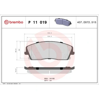 Afbeelding van Brembo Remblokset P 11 019