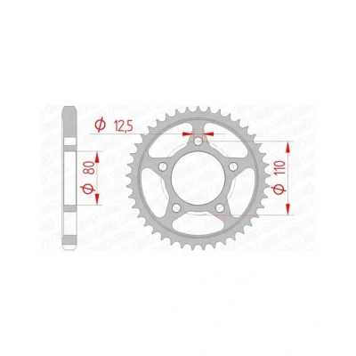 Image de Couronne AFAM 43 dents acier standard pas 530 type 10605