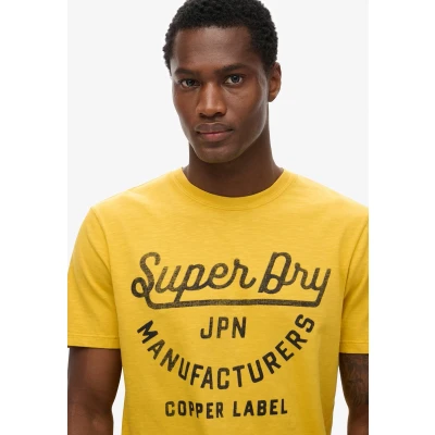 Afbeelding van Superdry Copper Label Script T shirt Met Korte Mouwen Geel M Man