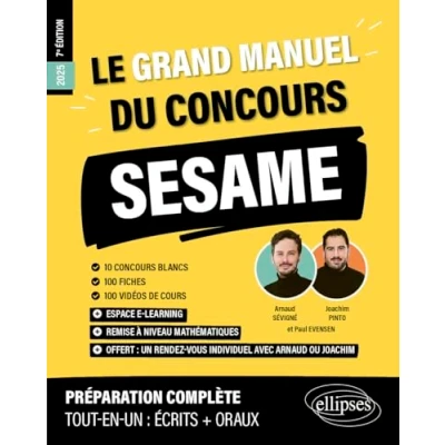 Afbeelding van LE GRAND MANUEL DU CONCOURS SESAME PROGRAMME OFFICIEL ECRITS