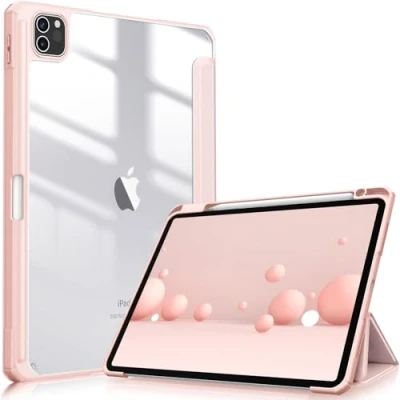 Afbeelding van Fintie Hoes voor iPad Pro 11 2021 (3e Generatie) [Ingebouwde Penhouder] Schokbestendige Cover met Transparant Harde Schaal Terug Case 11&quot; / 2020 2018, Roségoud