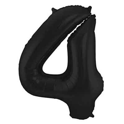 Image de FILLE BALLON FIGURE 4 MATTE NOIR METALLIQUE 86cm
