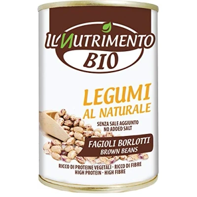 Image de IL NUTRIMENTO Borlotti Lot de 12 haricots naturels riches en protéines et fibres x 400 g