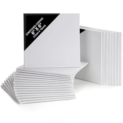 Afbeelding van Belle Vous canvas om te schilderen (24 stuks) 15 x cm voorgespannen blanco ideaal voor olieverfschilderijen, acryl en tekenen schetsen