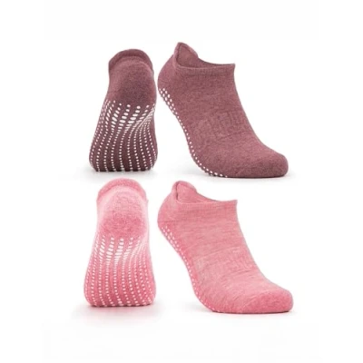 Afbeelding van Occulto YOGA SOKKEN voor DAMES en HEREN met NUBS (2 4 PAAR), ANTI SLIP YOGA, PILATES, FITNESS 2 paar rode roos 35 38