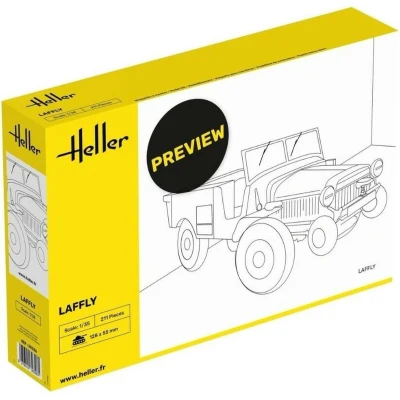 Afbeelding van 1:35 Heller 30326 Laffly Truck Military Diorama Dunkerque Plastic Modelbouwpakket