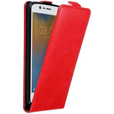 Afbeelding van Cadorabo Hoesje geschikt voor Nokia 3 2017 in APPEL ROOD Beschermhoes flip design Case Cover met magnetische sluiting