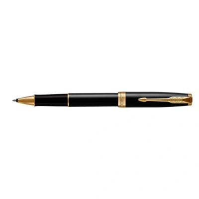 Afbeelding van Parker Sonnet Black Lacquer GT Rollerball Kleur: GoudZwart De Vulpenwereld