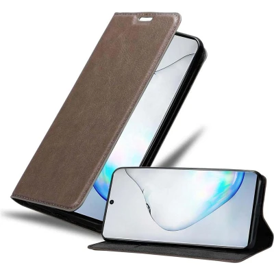 Afbeelding van Cadorabo Hoesje geschikt voor Samsung Galaxy NOTE 10 in KOFFIE BRUIN Beschermhoes met magnetische sluiting, standfunctie en kaartvakje Book Case Cover Etui