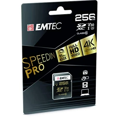 Afbeelding van EMTEC SpeedIN Pro SD UHS I U3 V30 256 GB