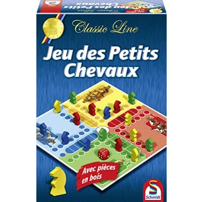 Image de Schmidt 88111 Jeu de Plateau Classic Line Petits Chevaux, 4 Joueurs