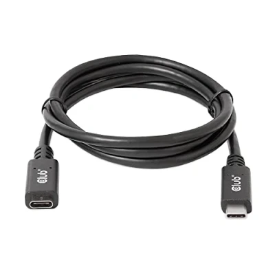 Afbeelding van club3D USB C kabel 3.2 Gen1 (USB 3.0 / 3.1 Gen1) stekker, bus 1.00 m Zwart CAC 1531