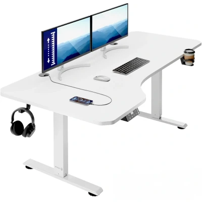 Afbeelding van Bureau In hoogte verstelbaar Wit 160x75x73 118cm