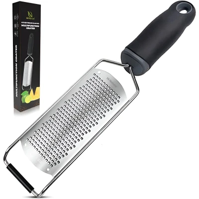 Afbeelding van HI NATURE™ Premium Multi Rasp zester Handrasp Citroenrasp Kaasrasp Gemberrasp Knoflookrasp Roestvrij staal Zwart