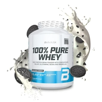 Afbeelding van 100% Pure Whey BioTech USA 2270g BLACK BISCUIT FLAVOURED
