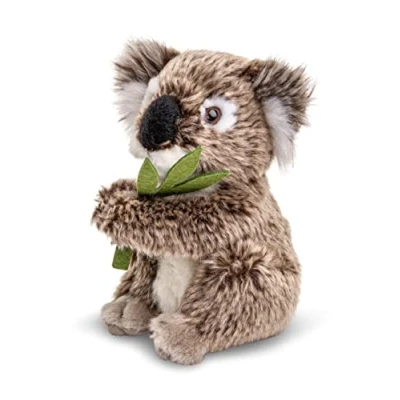 Afbeelding van Uni Toys Koala met blad, zittend 16 cm (hoogte) teddybeer knuffeldier