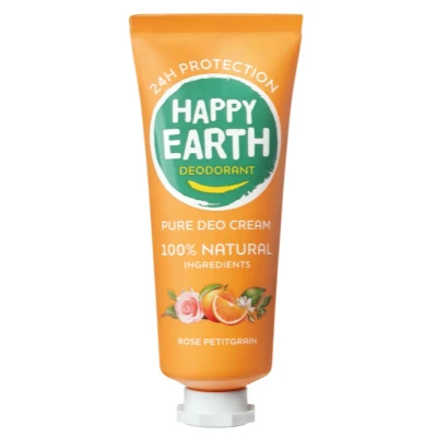 Afbeelding van Happy Earth Pure Deo Cream Rose Petitgrain 40ML