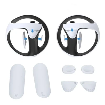 Afbeelding van Digicharge Controller Grips voor PSVR 2, PS VR2 Accessoires Siliconen Cover, PlayStation VR 2 Handle Pads, Soft Comfort Anti Skid Sweat, (wit)