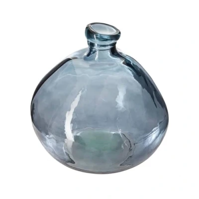 Afbeelding van Atmosphera bloemenvaas Genua Organische bol fles vorm blauw transparant glas H22 x D21 cm