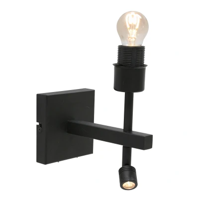 Afbeelding van Steinhauer wandlamp Stang zwart metaal 2995ZW