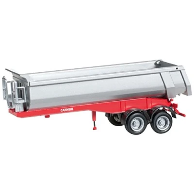 Afbeelding van Herpa Carnehl Semi aanhanger 2 assen 076036 002 Round carrosserie 2e voertuig, rood,