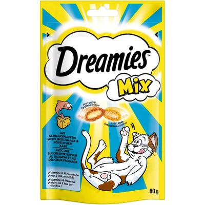Afbeelding van 15% Korting! Dreamies Creamy Snacks voordeelpakket 12 x 10 g Kip + 2 60 Mix snack Zalm en Kaas Tonijn