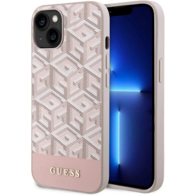 Afbeelding van Guess G Cube Back Case (MagSafe Compatible) Geschikt voor Apple iPhone 14 (6.1&quot;) Roze